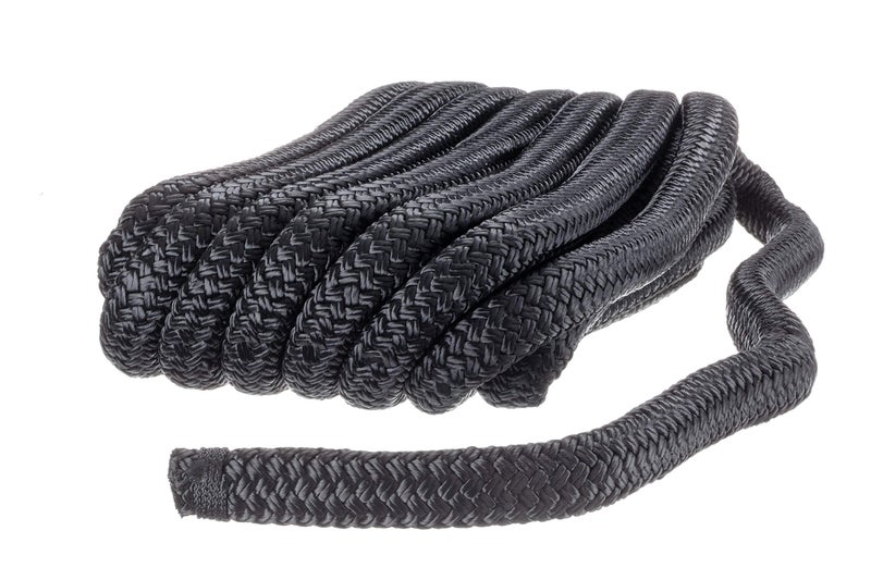 Seachoice Double-Braid Nylon Dock Line w/Eye Splice, Pre-Shrunk, Heat Stabilized, 3/4 in. X 25 Ft., Black - Image 2